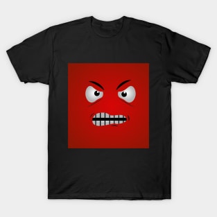 Cute Cartoon Face Emoji Angry Expression T-Shirt